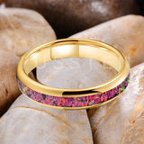 Charming Opal Ring Nice 4MM Color Women Tungsten Comfort Fit Engagement Wedding Bands Trendy Jewelry