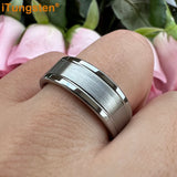 Trendy Jewelry Groove Polish Brush 8mm Classic Tungsten Engagement Wedding Band Forever Comfort Fit Ring Men Women