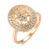Luxury Vintage Texture Design AAA Zircon Diamonds Women's Rings Filled 14K Rose Gold Elegant Party Jewelry