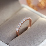 Sparkling AAA Cubic Zircon Diamonds Slim Filled 14K Filled Rose Gold Fashion Stackable Party Jewelry Rings for Women