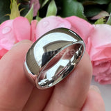 Shiny Polished White Tungsten Couple Ring 2/3/4/5/6/7/8/10mm Nice Comfort Fit Engagement Wedding Bands for Men Women