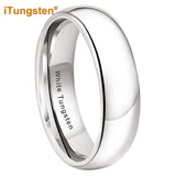 Shiny Polished White Tungsten Couple Ring 2/3/4/5/6/7/8/10mm Nice Comfort Fit Engagement Wedding Bands for Men Women
