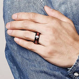Stunning Wide Red Polish 8MM  Men's Classic Tungsten Carbide Comfort Fit Ring Wedding Band Jewelry