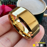 Wonderful High Polished Beveled Finish 6/8MM Men Women Tungsten Comfortable Fit Engagement Wedding Band Rings