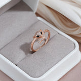 Amazing 14K Rolled Rose Gold Cute AAA+ Zircon Diamonds Full Paved Fox Rings For Women Party Fashion Gifts