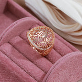 New Big Size Elegant Rolled 14K Rose Gold with AAA+ Cubic Zirconia Diamonds Rings - Bride Wedding Party Jewelry