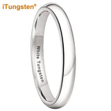 Shiny Polished White Tungsten Couple Ring 2/3/4/5/6/7/8/10mm Nice Comfort Fit Engagement Wedding Bands for Men Women