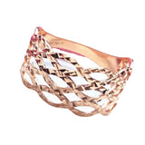 New Filled 14K Rose Gold Wide Shiny Hollow Out Rings for Women Personality and Charm - New Engagement Jewelry