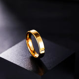 Luxury Gold Color Polished Classic 2mm/4mm Thin Tungsten Carbide Women Men's Rings Simple Round Wedding Bands