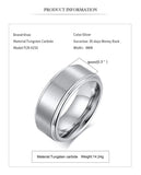 High Quality Matte Brushed Center Black Pure 8MM Tungsten Carbide Mens Wedding Bands Rings - Mens Jewelry
