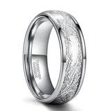 New Luxury Silver Thread Tangle Inlay 4/6/8mm Silver Color Polished Tungsten Carbide Rings Wedding Bands