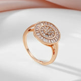 Shiny Retro Setting Filled 14K Rose Gold AAA Zircon Diamonds Full Paved Rings For Women Bride Fine Jewelry Gift