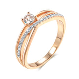 New Arrival Crossing Design 14K Filled Rose Gold AAA+ Zirconia Diamonds Luxury Rings - Personality Matching Jewelry
