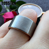 Admirable Flat Brushed Rose-Gold-Color12MM Tungsten Carbide Rings for Men Women Fashion Engagement Wedding Bands