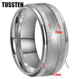 Tungsten Blank Core 3/4MM Groove Stepped Polished 10MM  Comfort Fit Rings and Wedding Bands for Men and Women
