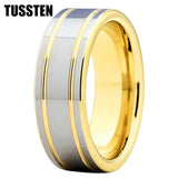 Excellent Grooved Polished Finish 8MM Trendy Gift Jewelry Men and Women Tungsten Engagement Rings Bands