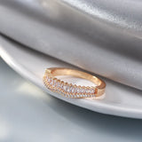 Luxury AAA+ Zircon Diamonds Full Paved Rings For Women 14K Filled Rose Gold Vintage Daily Quality Jewelry