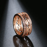 Exquisite Fashion Vintage Syle 14K Rolled Rose Gold AAA Zirconia Diamonds Full Pave Setting Women's Ring Jewelry