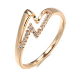 Gorgeous Simple Double Layer 14K Rolled Rose Gold Glossy AAA+ Zircon Diamonds Flat Rings - Trendy Daily Wear Jewelry