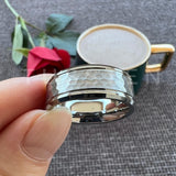 Fabulous Black/Gold/Rose/Original Color 8MM Men Women Comfort Fit Hammer Ring Tungsten Wedding Band