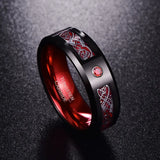 Stunning Wide Red Polish 8MM  Men's Classic Tungsten Carbide Comfort Fit Ring Wedding Band Jewelry