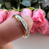 Bright Meteorite Inlay 4mm Popular Women Engagement Wedding Band Tungsten Carbide Comfort Fit Ring