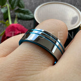 Beautiful 2 Grooves Finish Great Workmanship 8MM Men Women Flat Comfort Fit Wedding Band Tungsten Finger Rings