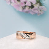 Stunning 14K Filled Rose Gold And Silver Tone Two Color AAA Zircon Diamonds Setting Luxury Rings - Fashion Jewelry