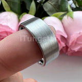 Super Brushed Pipe Cut 6/8mm Tungsten Carbide Rings for Couple Comfort Fit Engagement Wedding Band Jewelry