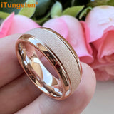 Awesome Domed Grooved Sandblasted 6mm 8mm Tungsten Carbide Comfort Fit Ring for Women Men - Gift Jewelry