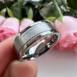 Trendy Jewelry Groove Polish Brush 8mm Classic Tungsten Engagement Wedding Band Forever Comfort Fit Ring Men Women