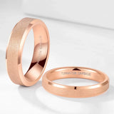 Popular Rose Gold Frosted Matte Brushed 4mm 6mm Tungsten Carbide Rings For Women, Men Wedding Engagement Bands
