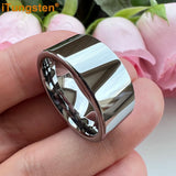 Shiny Tungsten Pipe Cut Polished 12mm 10mm Large Men Comfort Fit Wedding Band Fashion Jewelry