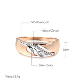 Stunning 14K Filled Rose Gold And Silver Tone Two Color AAA Zircon Diamonds Setting Luxury Rings - Fashion Jewelry
