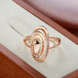 Luxury Glossy AAA Zircon Diamonds Paved Original Design Fashion Filled 14K Rose Gold Women's Ring Daily Jewelry Gift