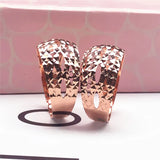 Superb Filled 14K Rose Gold New Vintage Hollow Wide Version Wedding Rings for Couples - Luxury Jewelry
