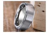 High Quality Matte Brushed Center Black Pure 8MM Tungsten Carbide Mens Wedding Bands Rings - Mens Jewelry