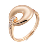 Luxury Fashion Glossy Hoop 14K Filled Rose Gold With AAA Zircon Diamonds Rings For Women High Quality Daily Jewelry