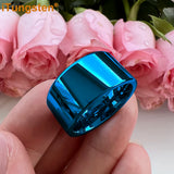 Shiny Tungsten Pipe Cut Polished 12mm Large Men Ring  Comfort Fit Wedding Band Fashion Jewelry