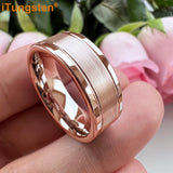 Trendy Jewelry Groove Polish Brush 8mm Classic Tungsten Engagement Wedding Band Forever Comfort Fit Ring Men Women