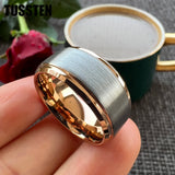 Classic Stepped Beveled Great Workmanship Big 10MM Mens Tungsten Wedding Bands Ideal  Fathers' Day Gift Jewelry