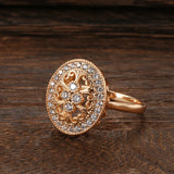 Luxury Vintage Texture Design AAA Zircon Diamonds Women's Rings Filled 14K Rose Gold Elegant Party Jewelry