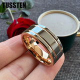 Excellent Grooved Polished Finish 8MM Trendy Gift Jewelry Men and Women Tungsten Engagement Rings Bands