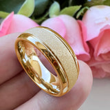 Awesome Domed Grooved Sandblasted 6mm 8mm Tungsten Carbide Comfort Fit Ring for Women Men - Gift Jewelry