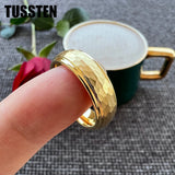 New Arrival Classic Domed Hammer 6MM/8MM Tungsten Men and Women Wedding Comfort Fit Bands Rings Fashion Jewelry