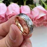 Popular Multicolor 6mm 8mm Men Women Tungsten Hammer Ring Comfort Fit Weddding Band