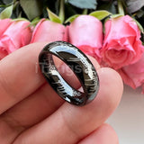 Trendy Laser Engraved 6mm 8mm Fashion Tungsten Carbide Comfort Fit Ring for Men Women - Engagement Wedding Band