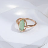 Luxury  14K Rolled Rose Gold AAA Emerald Big Green Stone Zircon Rings For Women Fine Jewelry Daily Rings