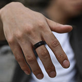 High Quality Black Silver Color Anti Scratch 8mm Tungsten Wedding Bands for Men - Simple Plain Male Wedding Rings
