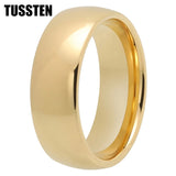 Amazing Domed Polished Finish Gold/Siver/Black Tone 6/8MM Tungsten Carbide Men Women Comfortable Fit Wedding Bands